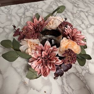Elegant Floral Candle Holder Centerpiece